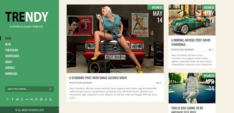 Trendy Free Blogger Template