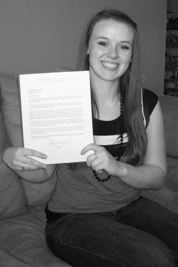 Sister Nelson with her mission call!