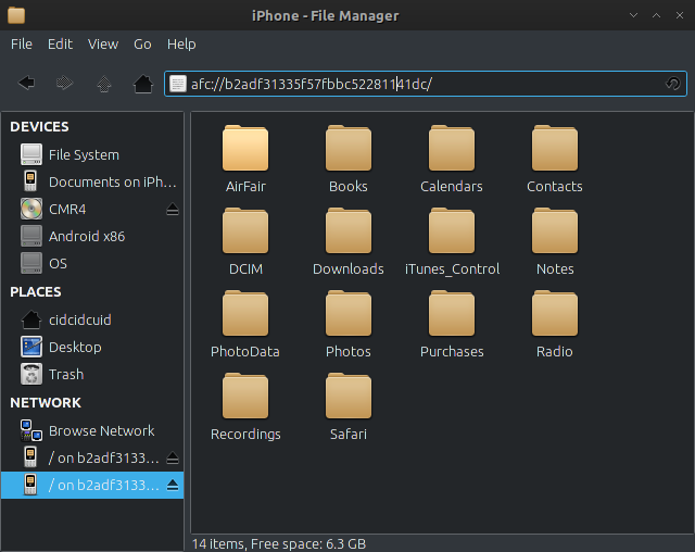 Mount Iphone 5C as storage devices on Archlinux