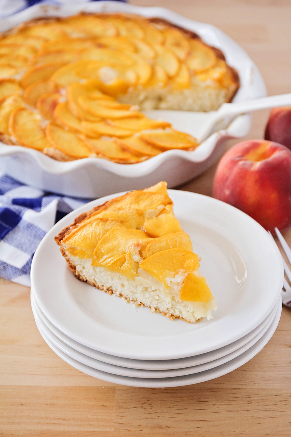 This sweet and delicious peach buttermilk cake is the perfect way to showcase that gorgeous fresh summer fruit!