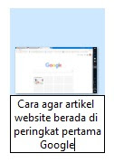 Cara artikel website berada di peringkat pertama Google Cara artikel website berada di peringkat pertama Google