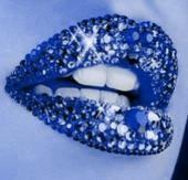 Blue Glittery Lip Makeup