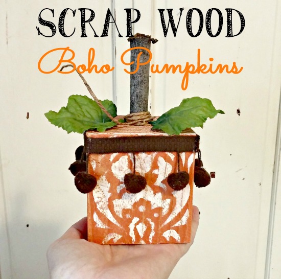 Make these adorable boho pumpkins from 4x4 scraps!