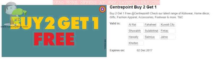 Centrepoint Kuwait - Buy 2 Get 1 Free