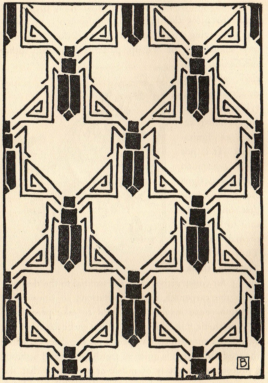 Art deco black and white pattern | stained glass and geometrics | Art