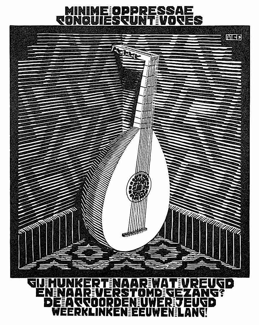 MC Escher 1931 an MC Escher 1931 lute in a corner