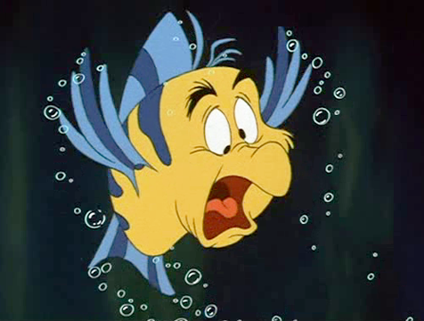 Flounder se transforma en Scuttle en La sirenita - Cine de Escritor