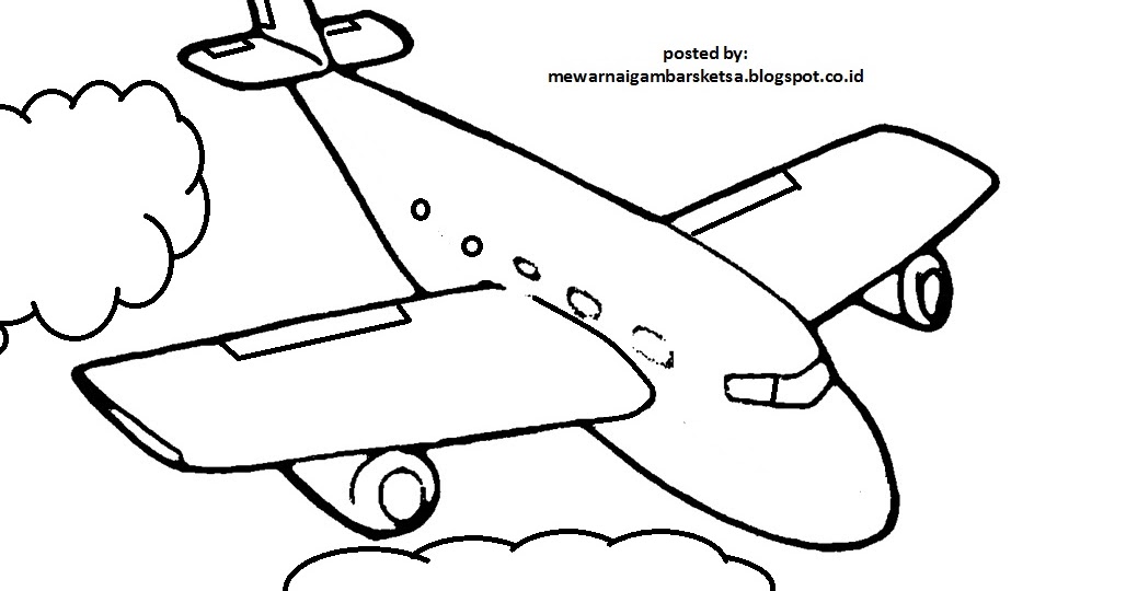 Mewarnai Gambar Contoh Pesawat Terbang Kabar Gallery Berhubungan