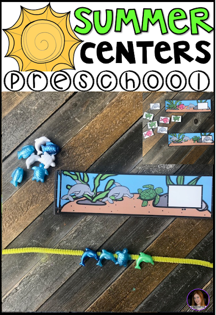 Are you looking for fun and simple thematic centers that you can prep quickly for your preschool classroom? Preschool Summer Centers was created for children ages 4-6 and mature 3 year-olds (looking for a challenge). These centers are sure to keep their interest and will help build important literacy, math and writing (fine-motor) skills. This unit is also great review and practice for children leaving preschool and heading to kindergarten. There are a lot of opportunities to practice extra alphabet and number practice.