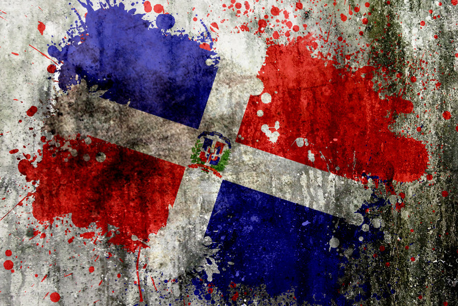 Dominican Flag Splatter by noizkrew