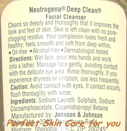 neutrogena deep cleanser ingredients