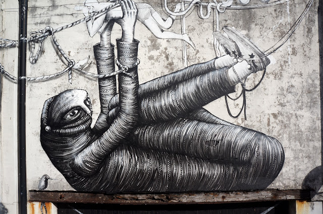 Street Art Collaboration By Phlegm And Run For Empty Walls Urban Art Festival 2013 In Cardiff, Wales. 3