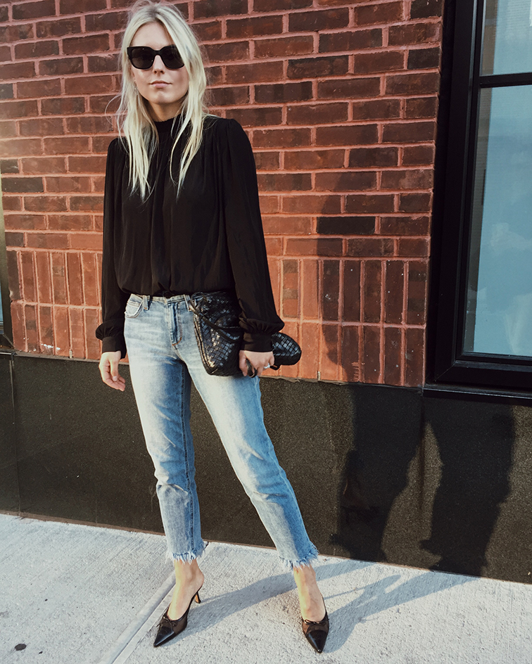 Aritzia, Joe's Jeans,helensisfot, Chanel mules slides, bottega veneta intrecciato 