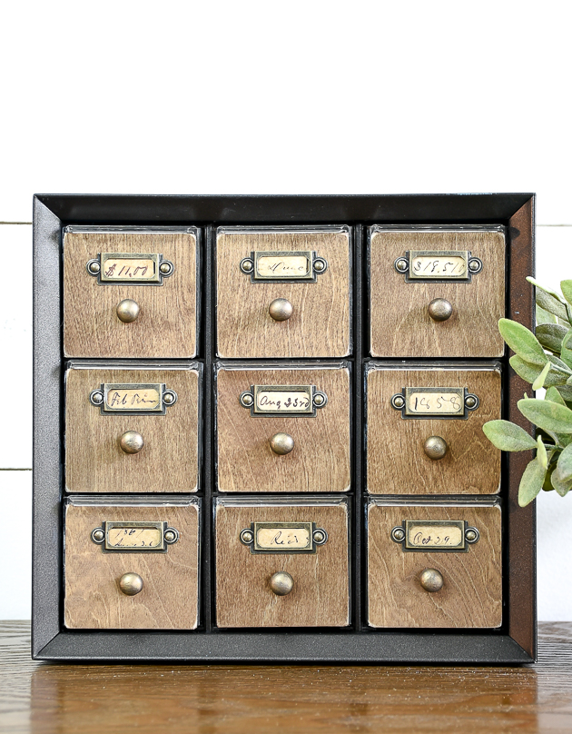 How To Make A Faux Card Catalog From A Hardware Organizer Little