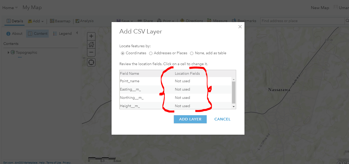 Geospatial Solutions Expert How to Upload CSV file of Projected Local