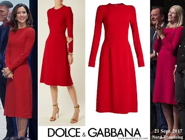 Crown Princess Mary and Crown Princess Mette-Marit wore same DOLCE & GABBANA Contrast-stitch cady dress