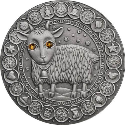 Gift Capricorn Horoscope Zodiac Swarovski Silver Coin