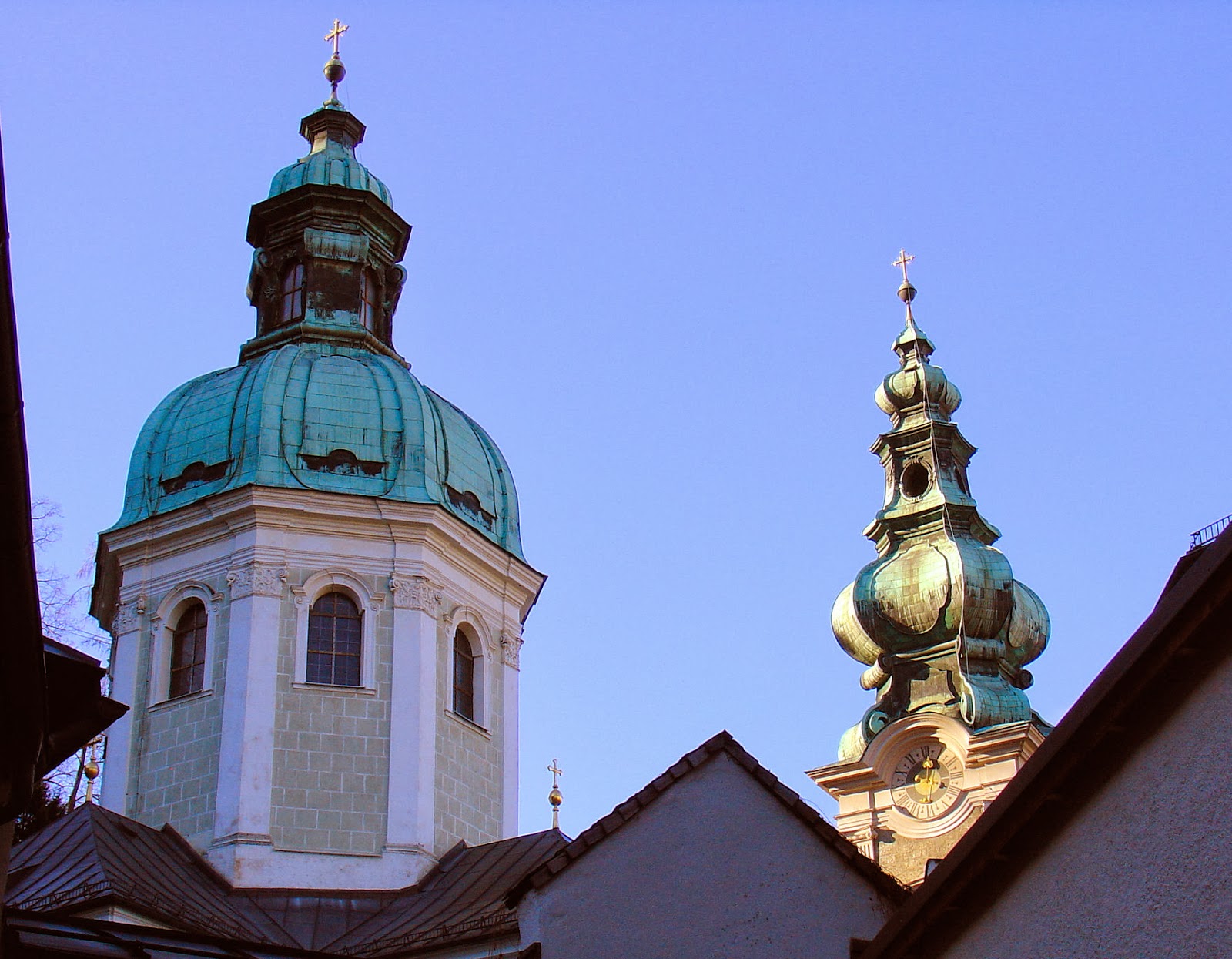 The Baroque cupola of Saint Peter's Abbey in Salzburg, Austria.