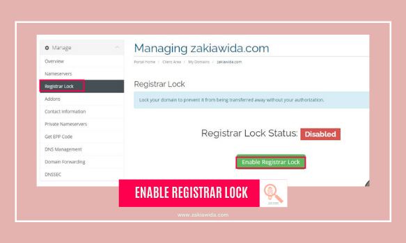Enable registrar lock
