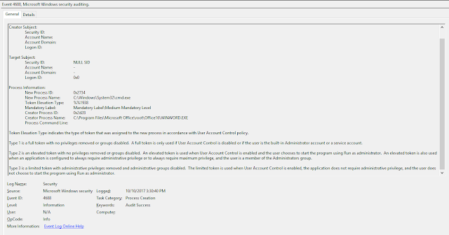 With process auditing enabled, each process creation adds a Windows event, even if there is no popup. With process auditing enabled, each process creation adds a Windows event, even if there is no popup.