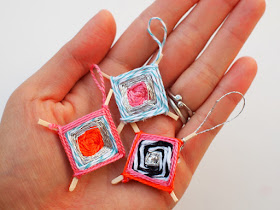 Make Tiny God's Eye Woven Pendants - Such a cute craft for older kids!