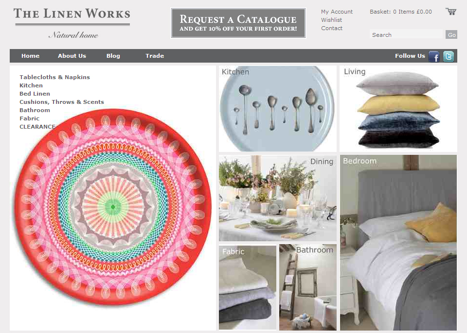 alabasta The Linen Works Folk Stripe and Fish trays in stock online