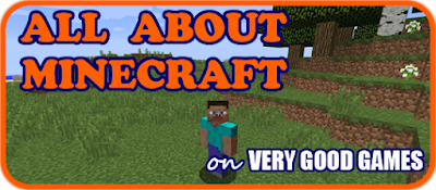 A banner for the Minecraft section on the gaming blog Very Good Games