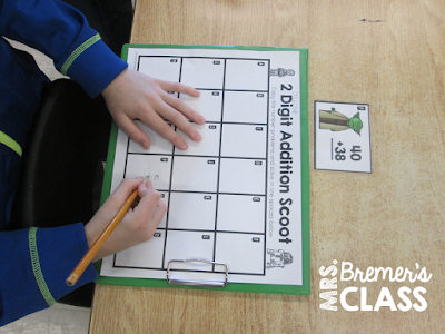 FREE two digit addition Write the Room or Scoot activity