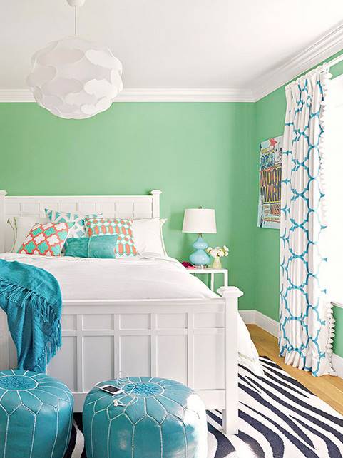 7 R Tidur Minimalis Dengan Sejuta Warna Menarik Desain Rumah Sentuhan Warna Hijau Mint Yang Ada Pada Dinding R Akan Nampak Cerah Dan Ceria Jika Disatukan Dengan Lain Begitu Zebra