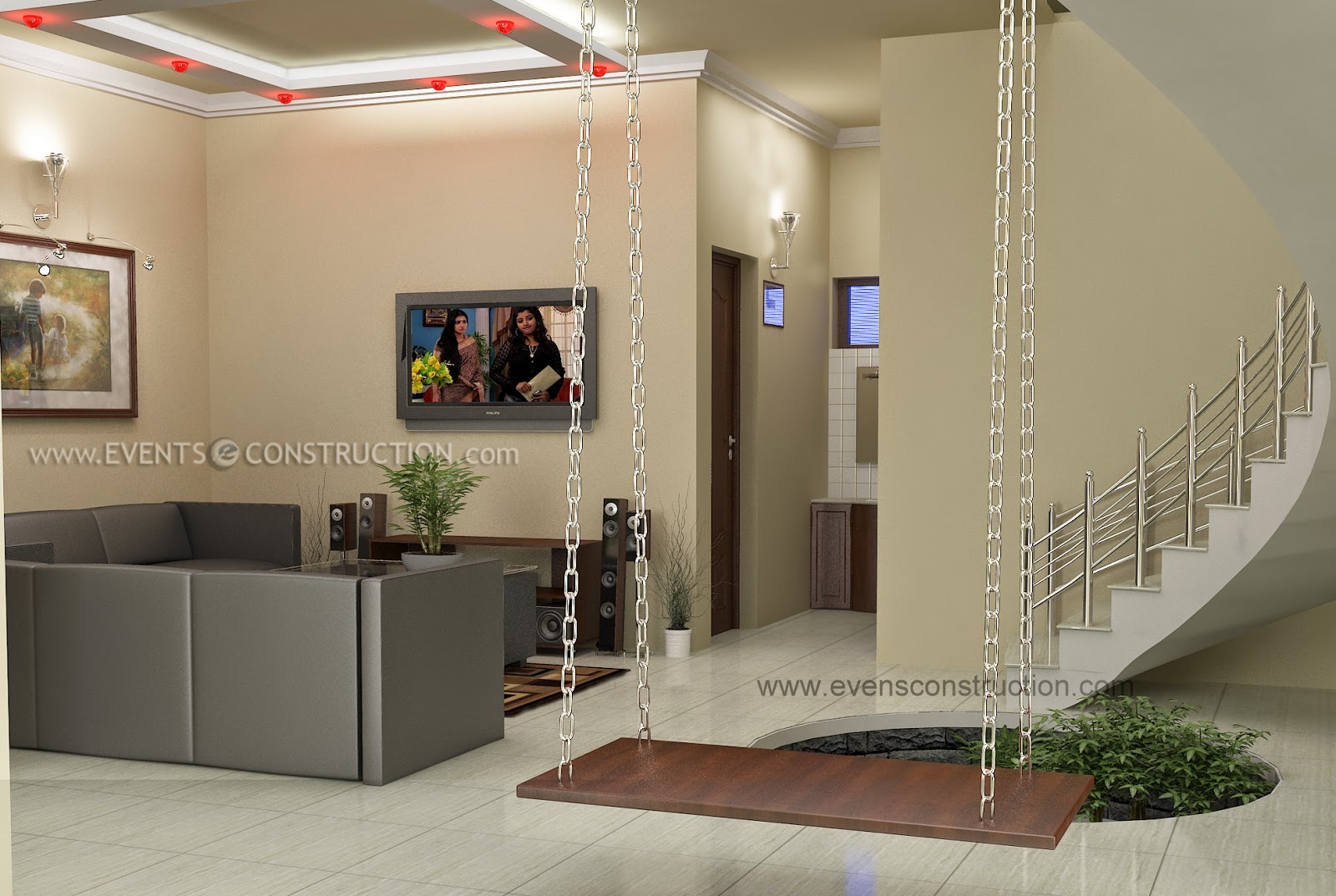 Evens Construction Pvt Ltd Awesome living room for Kerala  