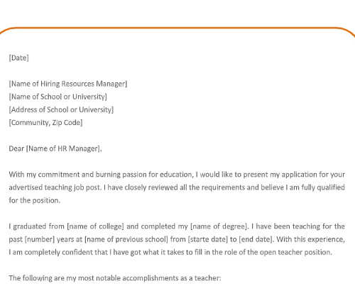 Simple Application Letter for Teacher Job Simple Application Letter for Teacher Job