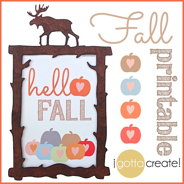 Sweet little pumpkin patch welcomes Fall! Free printable in 3 versions available at I Gotta Create!