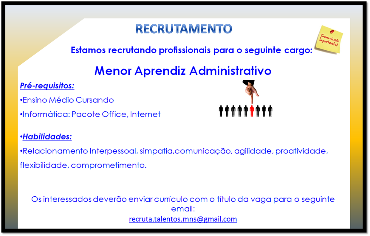 vaga de menor aprendiz MANAUS