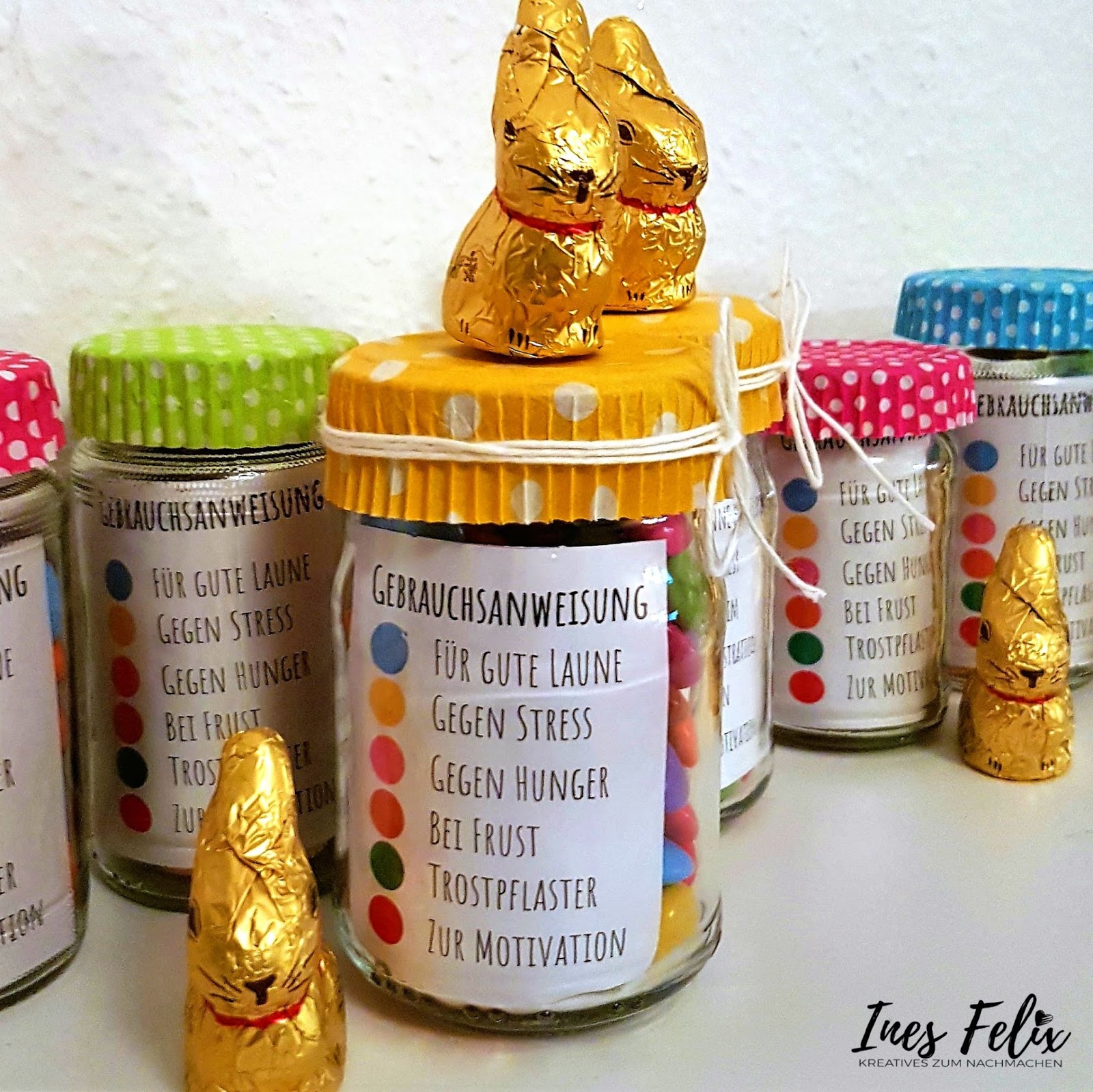 Ines Felix Kreatives zum Nachmachen Smarties im Glas als Ostergeschenk