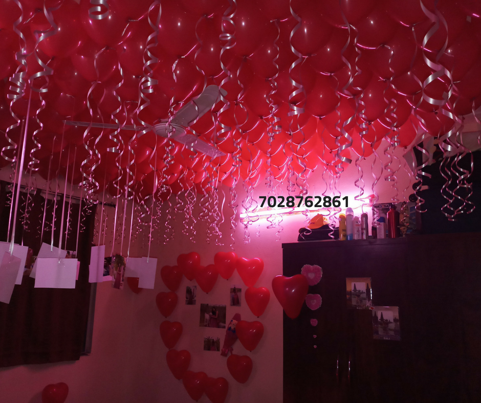 Romantic Room Decoration For Surprise Birthday Party In Pune