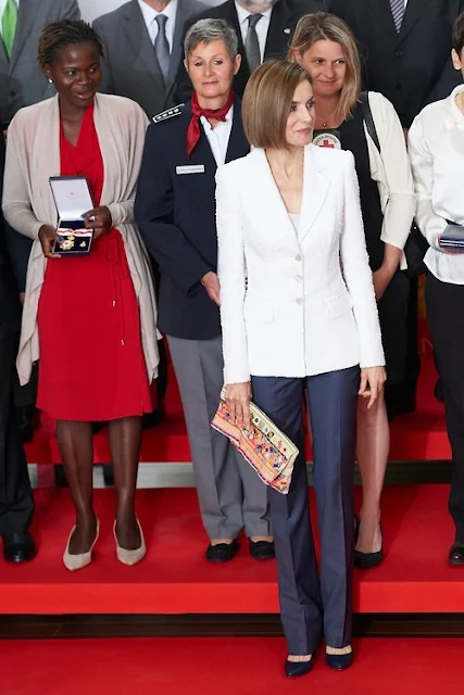 Queen Letizia of Spain attended the Red Cross World Day Commemoration at the Miguel Delibes auditorium on May 8, 2015 in Valladolid, Spain.