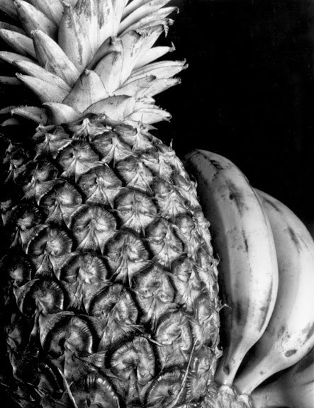 This photograph shows the evidence of contrast the smooth soft texture of bananas can be contrasted with the rough sharp texture of a pineapple This photograph shows the evidence of contrast the smooth soft texture of bananas can be contrasted with the rough sharp texture of a pineapple