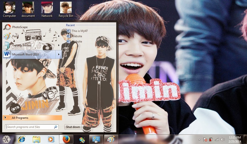 My Kpop Fanatik BTS JIMIN WINDOWS 7 THEME