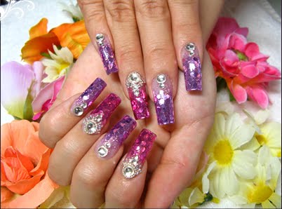 Uñas de acrilico color lila - Imagui