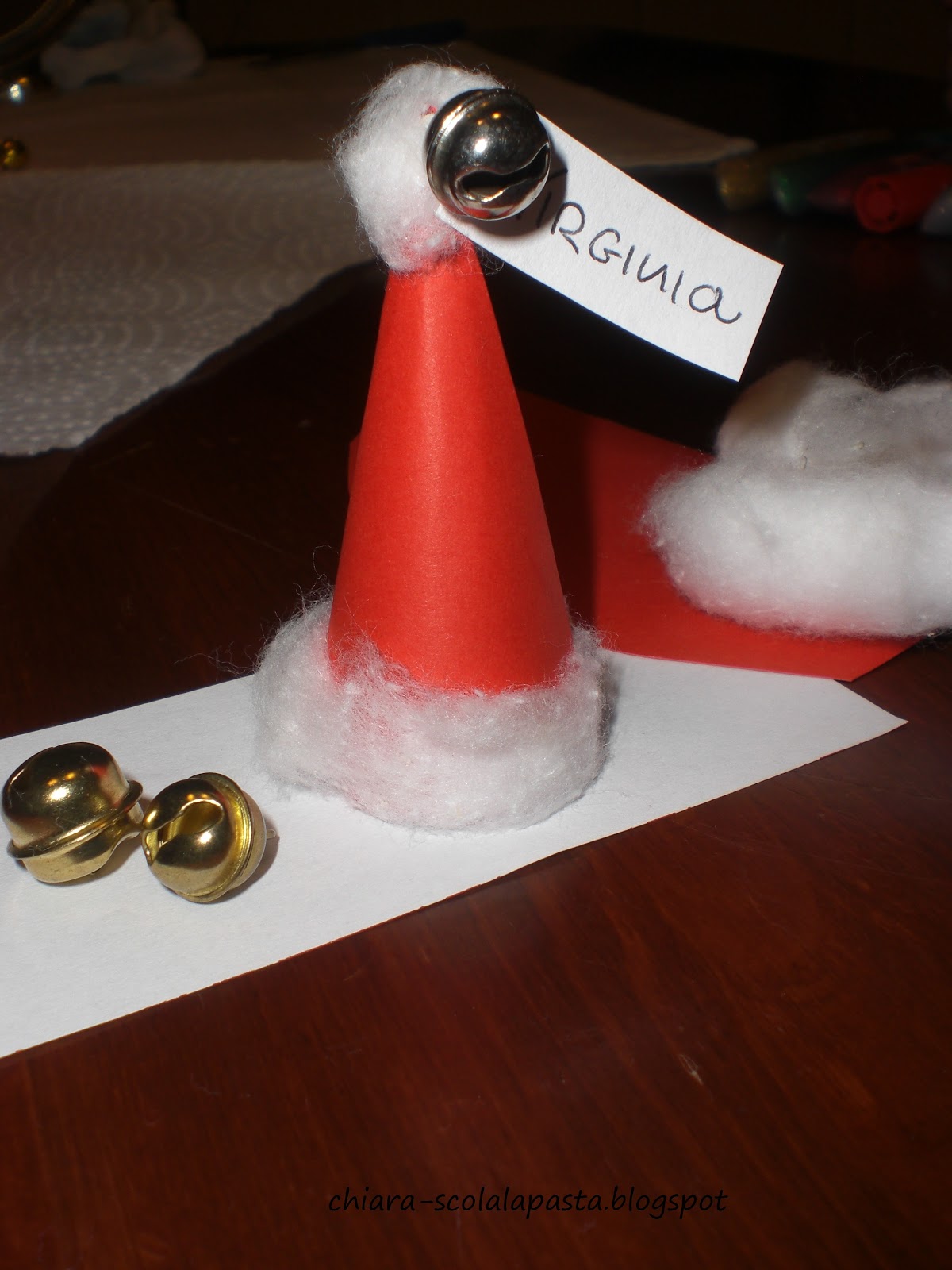 Scola la pasta: Segnaposti di Natale - Cappello di Babbo Natale