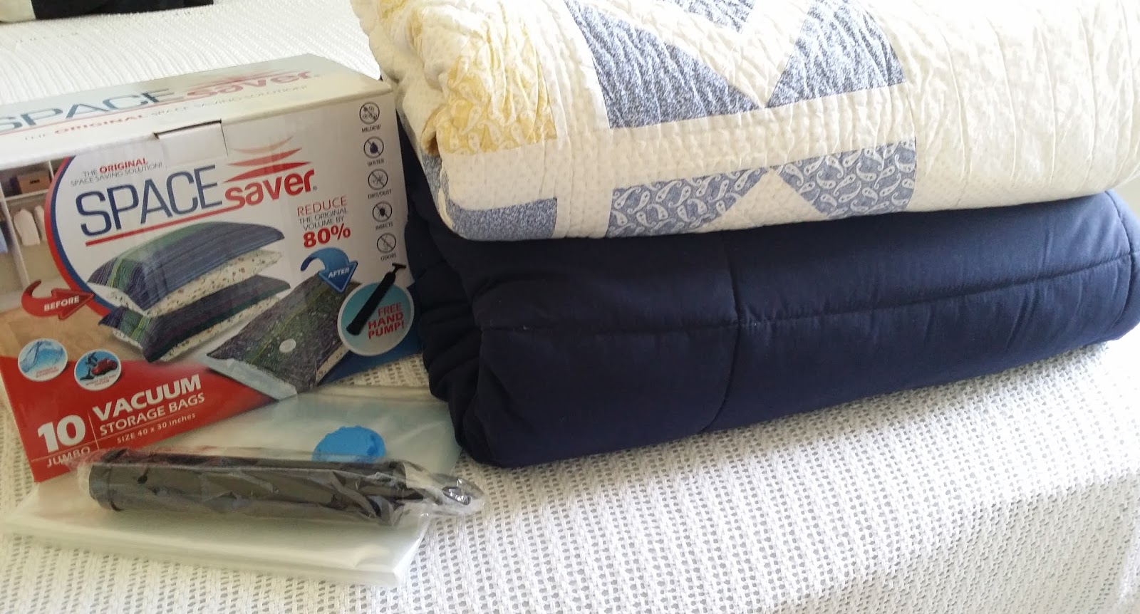 Temporary Waffle Saving Space With SpaceSaver Jumbo Vacuum Storage Bags