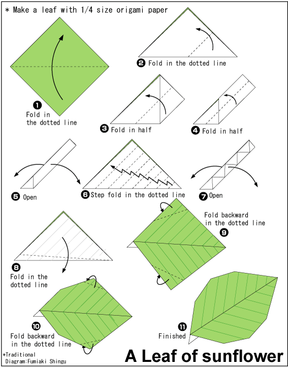 Cara Membuat Origami  Bunga Matahari Sunflower Cara 