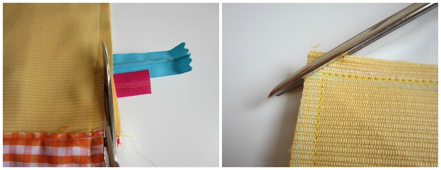 mis nancys, mis peques y yo, tutorial estuche escolar, cortar sobrantes