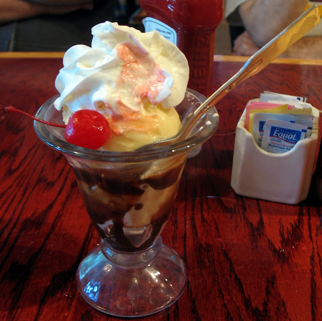 A complimentary birthday sundae