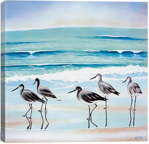 Shorebirds on the Beach Canvas