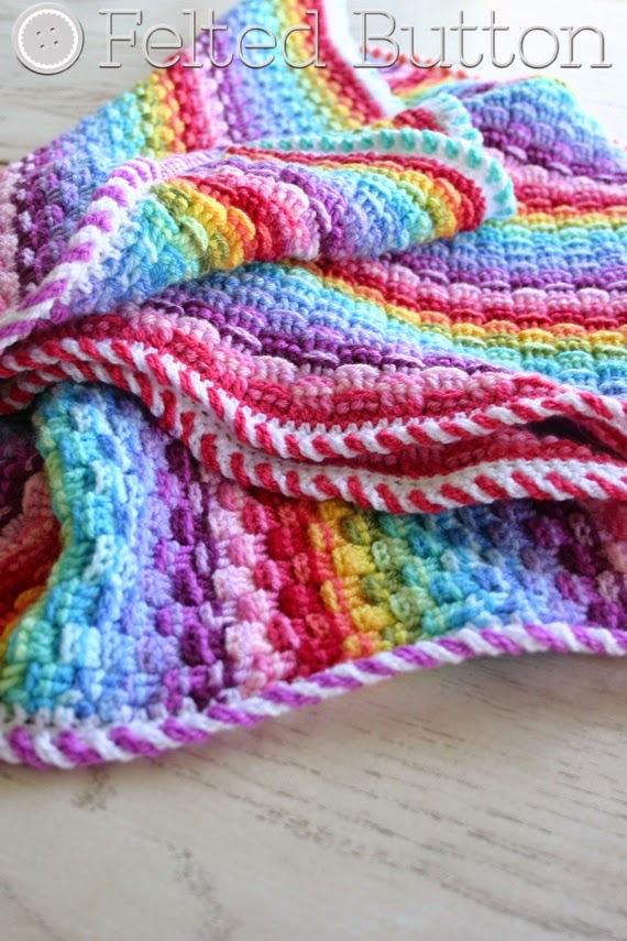 Basket of Rainbows Blanket by Susan Carlson of Felted Button