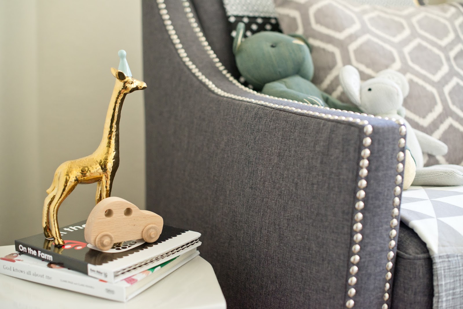 Domestic Fashionista Neutral Gray and White Boy Nursery