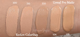 L'oreal Infallible Pro Matte 24hr Foundation 104 105 Natural Beige Swatches