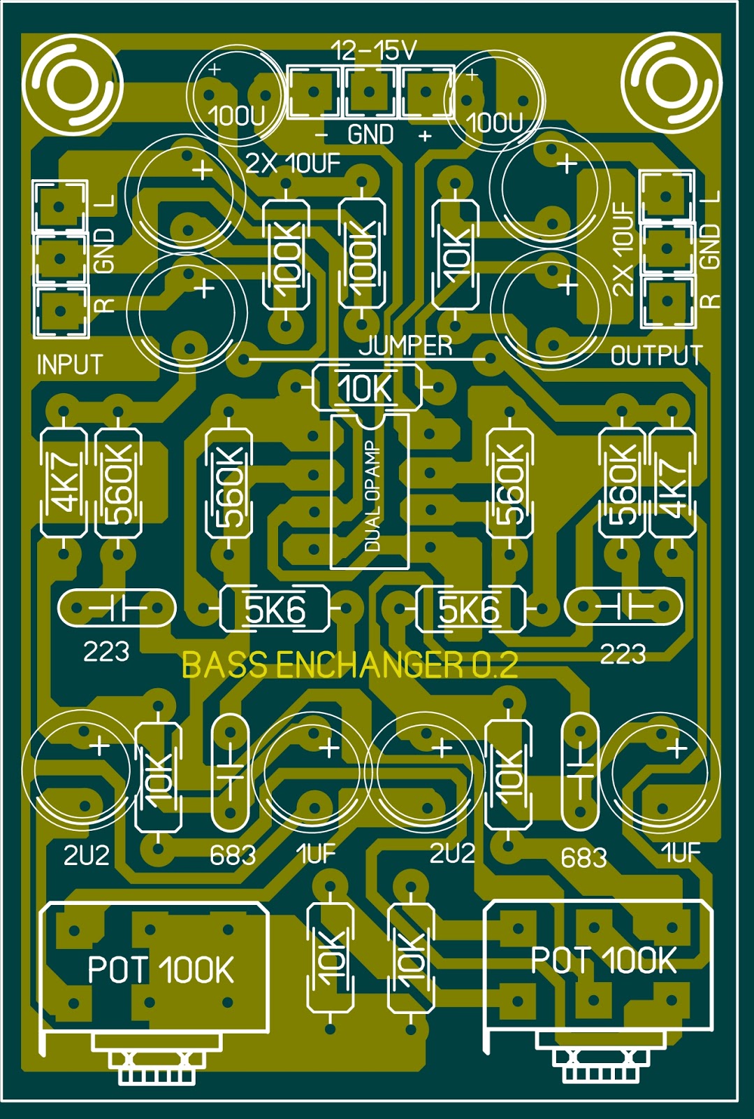 Layout PCB Bass Enchanger Stereo Pengatur Suara Bass – BLOGKAMARKU