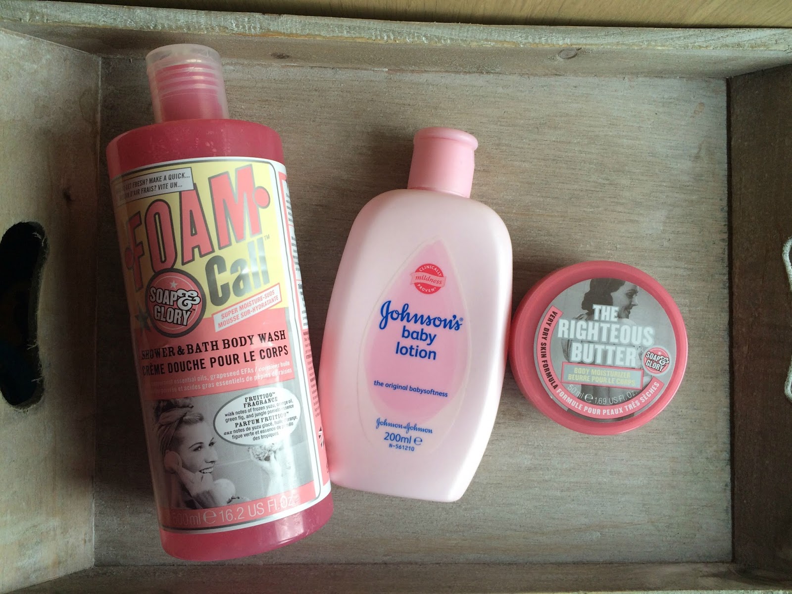 product empties body care soap and glory johnsons 